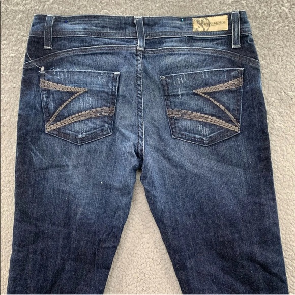 Dylan&George Alexandra Flare Y2K Vintage Low Rise Women Jeans Blue Distressed 26 - Picture 6 of 11